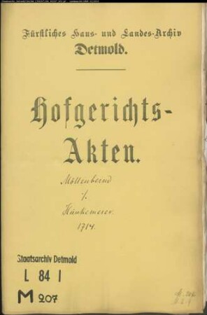 Möllenbernd, Kord zu Kohlstädt gegen Hünkemeier im Schönhagen - Brautschatz
