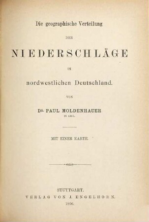 Die geographische Verteilung der Niederschläge im nordwestlichen Deutschland