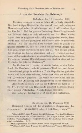 2. Aus den Berischten Dr. Koldewey's