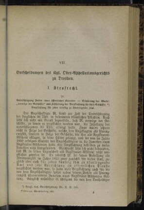 VII. Entscheidungen des Kgl. Ober-Appellationsgerichts zu Dresden