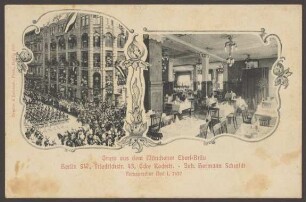 Ansichtskarte „Gruss aus dem Münchener Eberl-Bräu“, Friedrichstraße