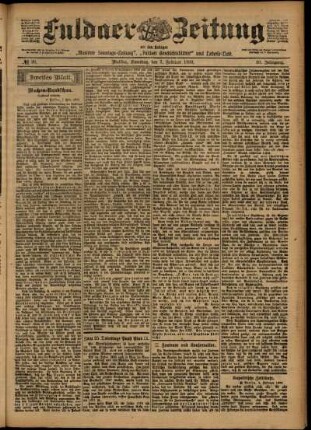 Zweite Ausgabe vom Samstag, den 07. Februar 1903.