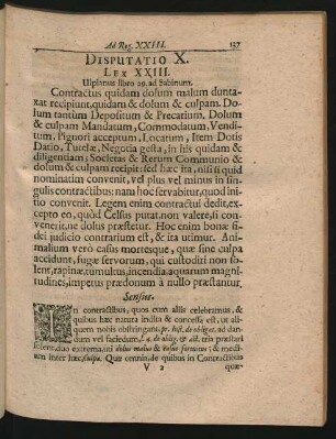 Disputatio X. Lex XXIII.