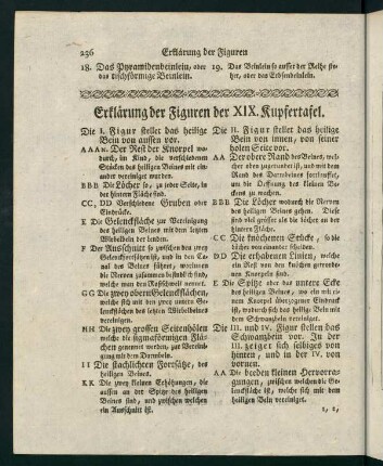 236-237, Erklärung der Figuren der XIX. Kupfertafel