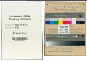 Entnazifizierung Kurt Knebel , geb. 25.10.1898 (Angestellter)