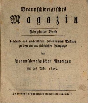Braunschweigisches Magazin. 18. 1805