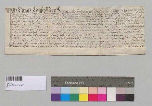 Hans Christoph von Fraunberg zu Fraunberg auf Poxau etc. belehnt Abt Martin und das Kloster Seeon mit dem Krötlhof zu Kirnham in der Pfarrei Oberdorfen im Landgericht Erding, welcher von dem jeweils Ältesten seines Geschlechts zu Lehen geht. S: Hans Christoph von Fraunberg zu Fraunberg auf Poxau etc.