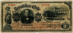 Geldschein, 20 Pesos, 31.10.1913
