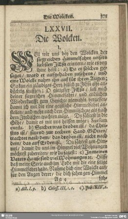 LXXVII. Die Wolcken