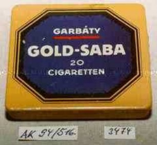 Blechdose für 20 Stück Zigaretten "GARBATY GOLD-SABA"