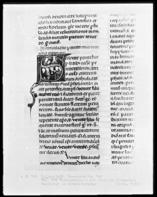Liber officiorum episcopalium, Ms. 168, folio 25 verso, Textausschnitt mit Initiale S(edente): Bußfeier am Gründonnerstag