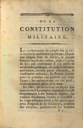 De La Constitution Militaire