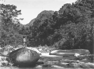 Flusslandschaft : Person inmitten einer Flusslandschaft