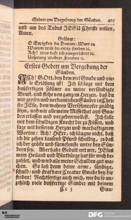Gebett um Vergebung der Sünden.