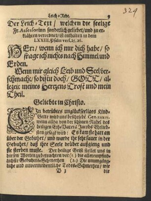 Der Leich-Text/ .../ ist enthalten in dem LXXIII. Psalm vers. 25. 26.