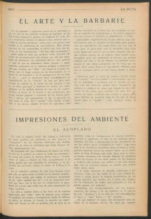 Impresiones del ambiente : El acoplado