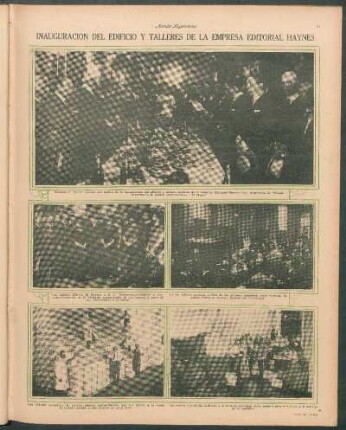 Inauguración del edificio y talleres de la empresa editorial Haynes [Fotografías]