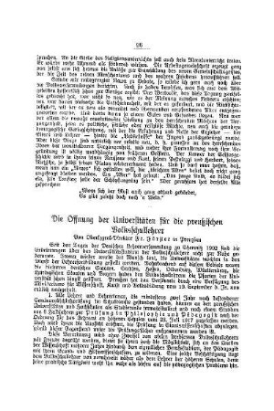 Die Öffnung der Universitäten für die preußischen Volksschullehrer