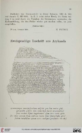 16: Zweisprachige Inschrift aus Arykanda