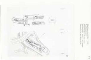 Bundesarchiv und Historisches Forschungszentrum, Berlin-Tiergarten (Diplomarbeit bei Werner Düttmann): Grundriss 2. Obergeschoss 1:200 und Isometrie