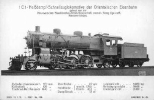 1 C1 Heißdampf-Schnellzuglokomotive der Orientalischen Eisenbahn