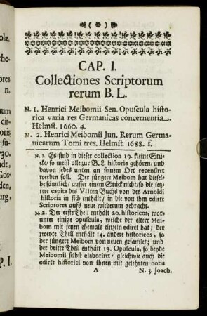 Cap. I. Collectiones Scriptorum rerum B. L.