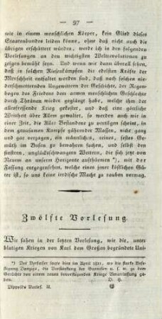 Zwölfte Vorlesung