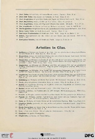 Arbeiten in Glas (Nr. 90-108)