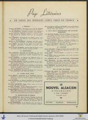 Page Littéraires.