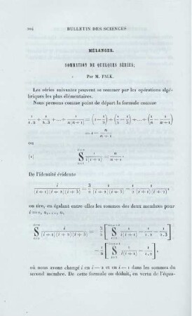 Sommation de quelques séries.