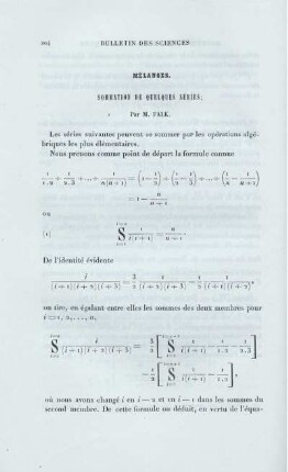 Sommation de quelques séries.