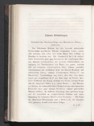 Kleinere Mittheilungen