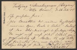 Brief an B. Schott's Söhne : 26.07.1905