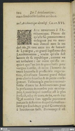 De l´ Arithmetique derechef. Chap. XVI.