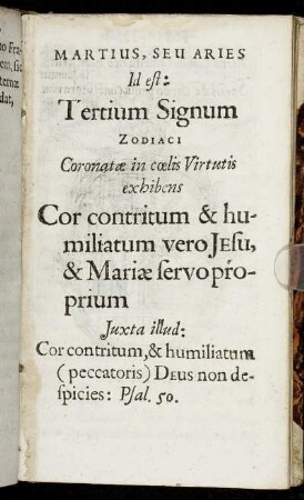 Martius, Seu Aries Id est: Tertium Signum
