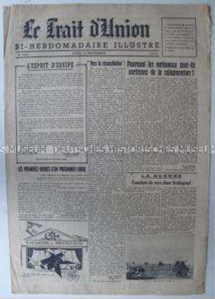 Deutsche Propagandazeitung für Arbeiter im besetzten Belgien "Le Trait d'Union"