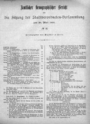 No. 16, 28 Mai 1891