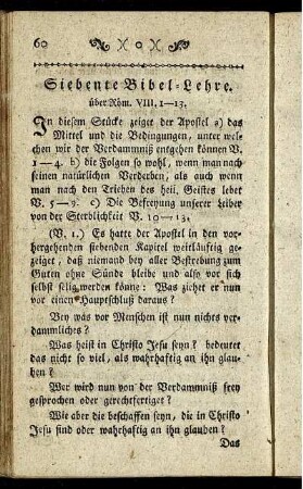 Siebente Bibel-Lehre.