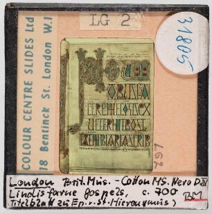 London, British Museum: MS Cotton Nero D IV, Evangeliar von Lindisfarne, Titel zum Hieronymusbrief