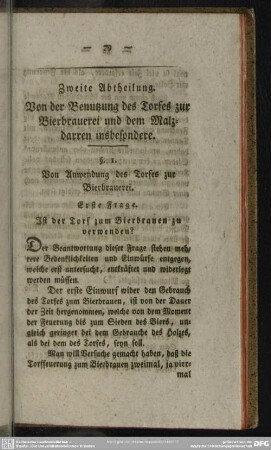 Zweite Abtheilung. Von der Benutzung des Torfes zur Bierbrauerei und dem Malzdarren insbesondere