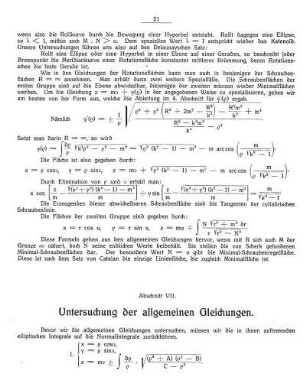 Abschnitt VII. - Untersuchung der allgemeinen Gleichungen.