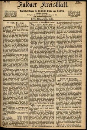 Ausgabe vom Mittwoch, den 14. Oktober 1874.
