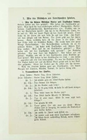 7. Wie die Mädchen am Sandhaufen spielen
