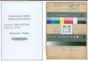 Entnazifizierung Walter Haumann , geb. 00.00.0000 (Bahninspektor)