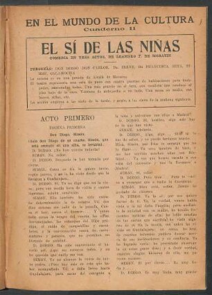 1928001100: El sí de las niñas : comedia [en tres actos]