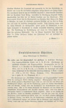 223-237 Empfehlenswerthe Schriften