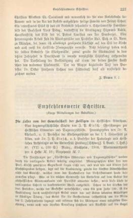 223-237 Empfehlenswerthe Schriften