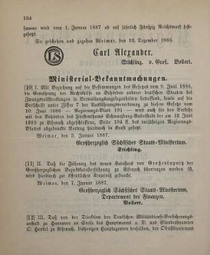 12. Ministerial-Bekanntmachung, den Wechsel in der Hauptagentur der Deutschen Militärdienst-Versicherungs-Anstalt zu Hannover betreffend
