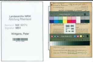 Entnazifizierung Peter Wintgens , geb. 12.04.1887 (Metzger)