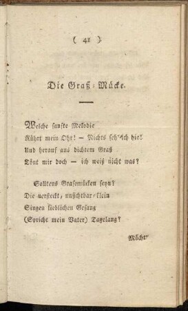 Die Graß-Mücke.